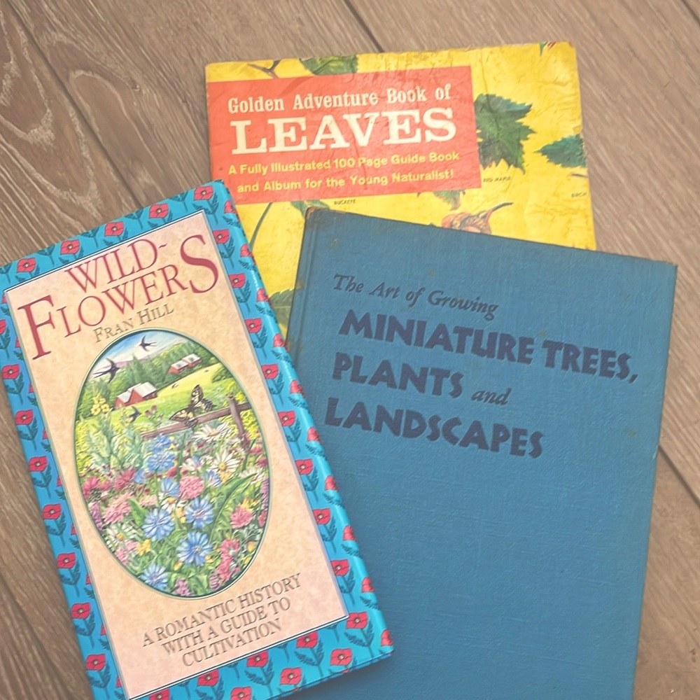 Wild Flowers, Growing miniature tree and Leaves bundle books